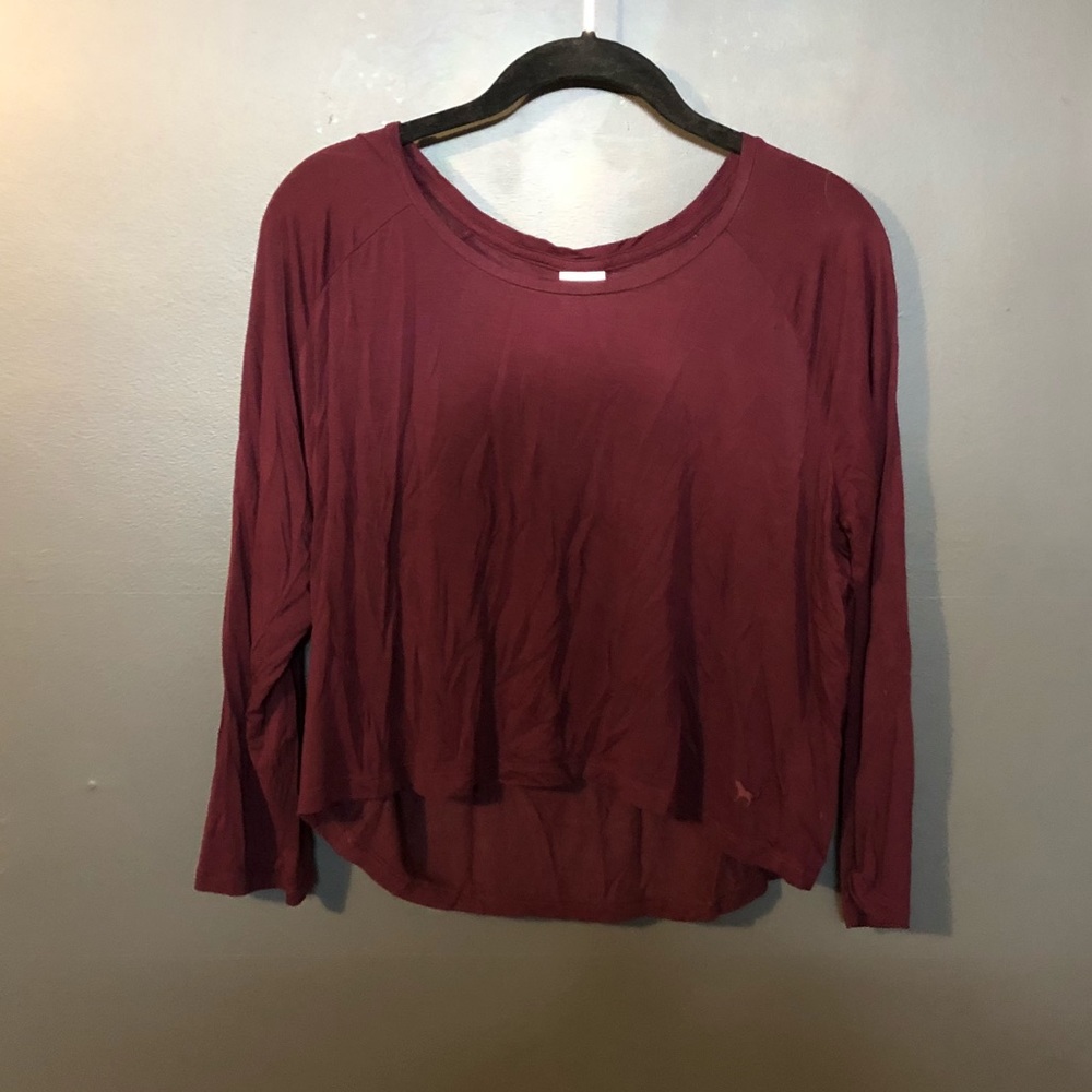 Pink maroon long sleeve shirt